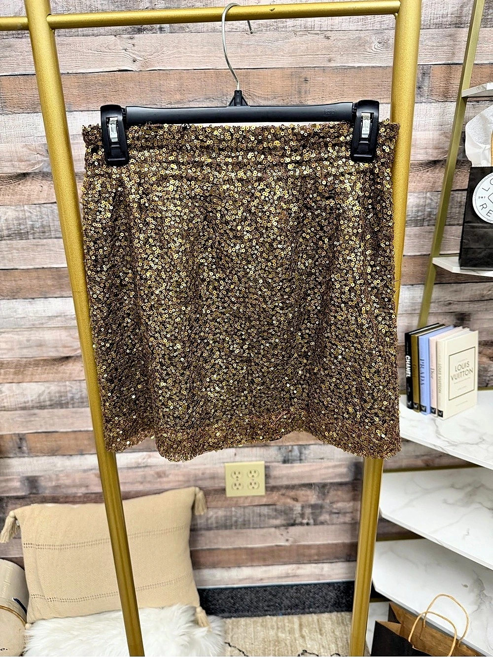 J.Crew Gold Sequin Mini Skirt